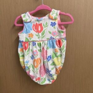 Beaufort Bonnet Colorful White Floral Bubble - NWOT - 0 - 6M